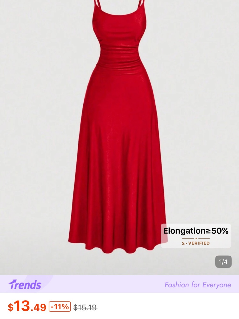 SHEIN Red Spaghetti-Strap Maxi Dress Skirt